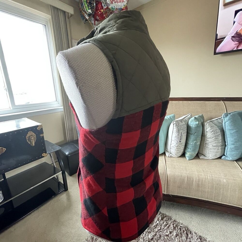 Maurices Women's Buffalo Plaid Puffer Vest Jacket Coat with Pockets Size Small - Picture 7 of 13